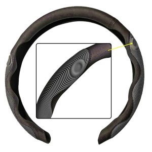 Калъф за волан 37-39 см. сиво и черно